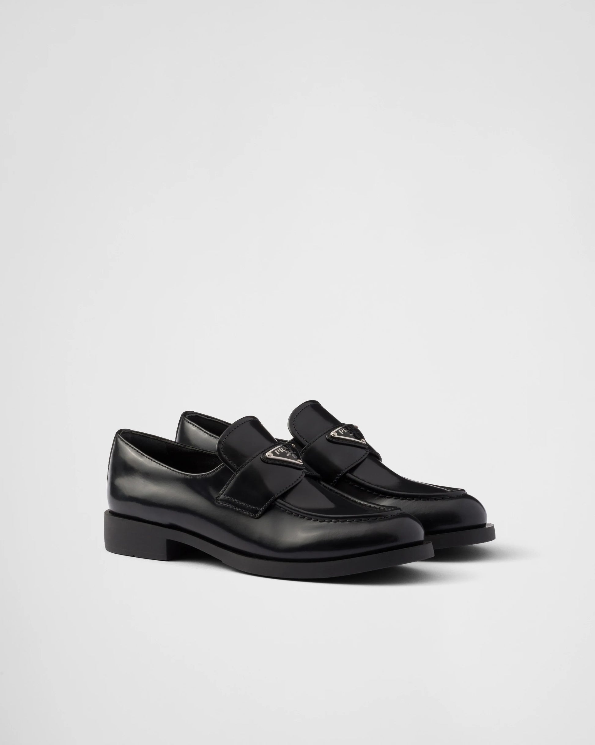 Brushed leather loafers