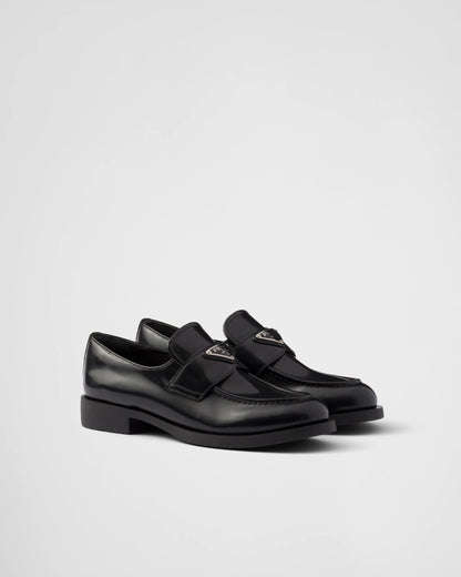 Brushed leather loafers