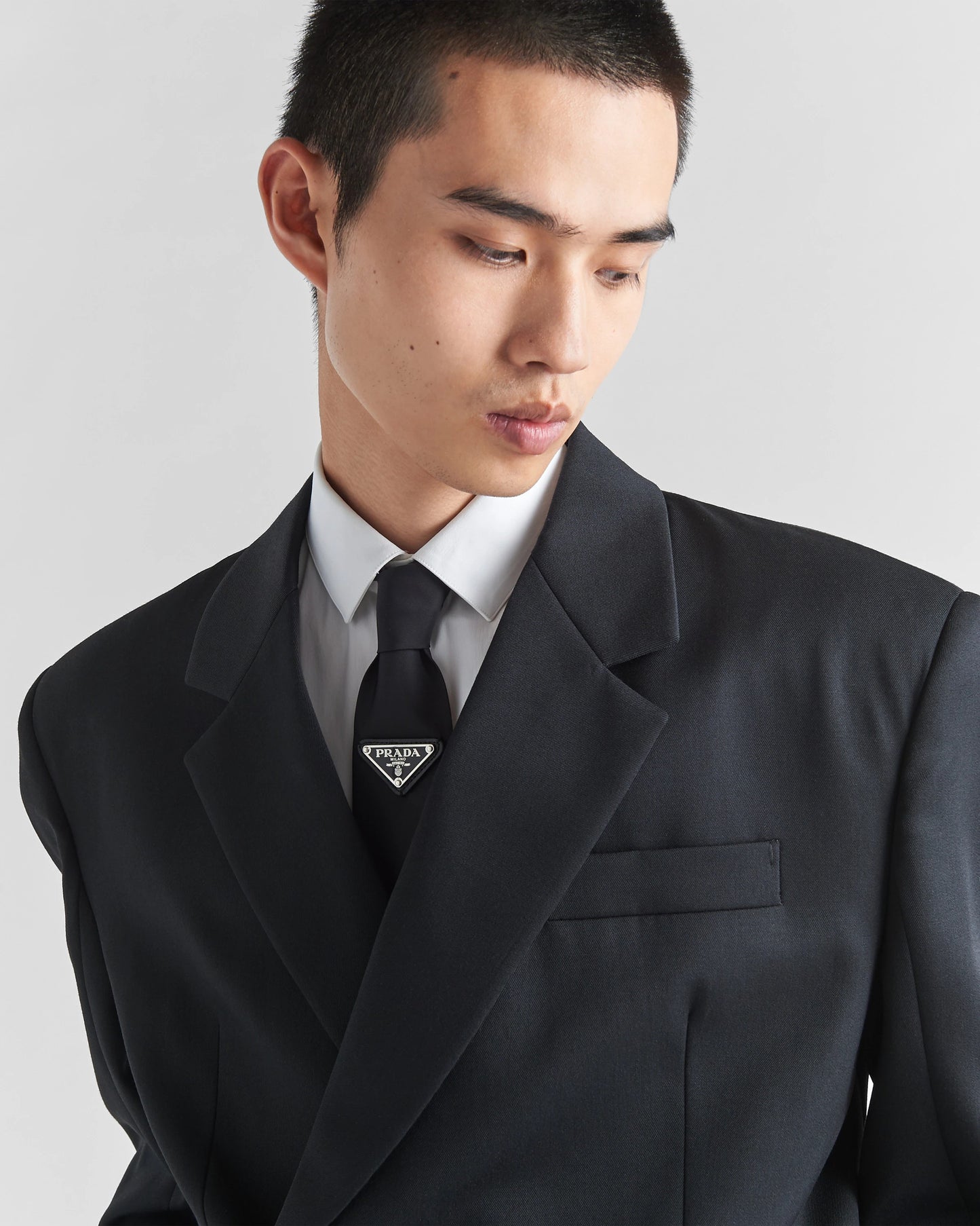 Re-Nylon gabardine tie