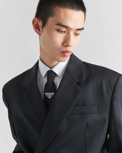 Re-Nylon gabardine tie