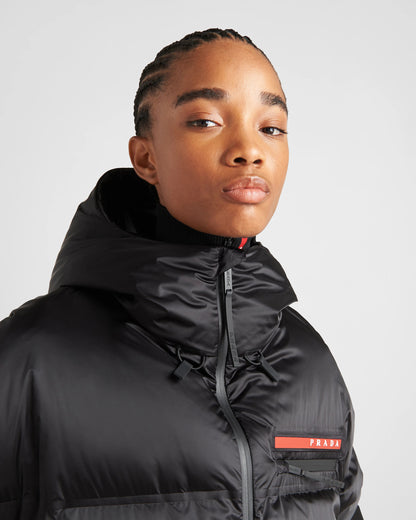 Oversized technical Re-Nylon down jacket