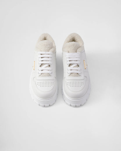 Leather laced sneakers
