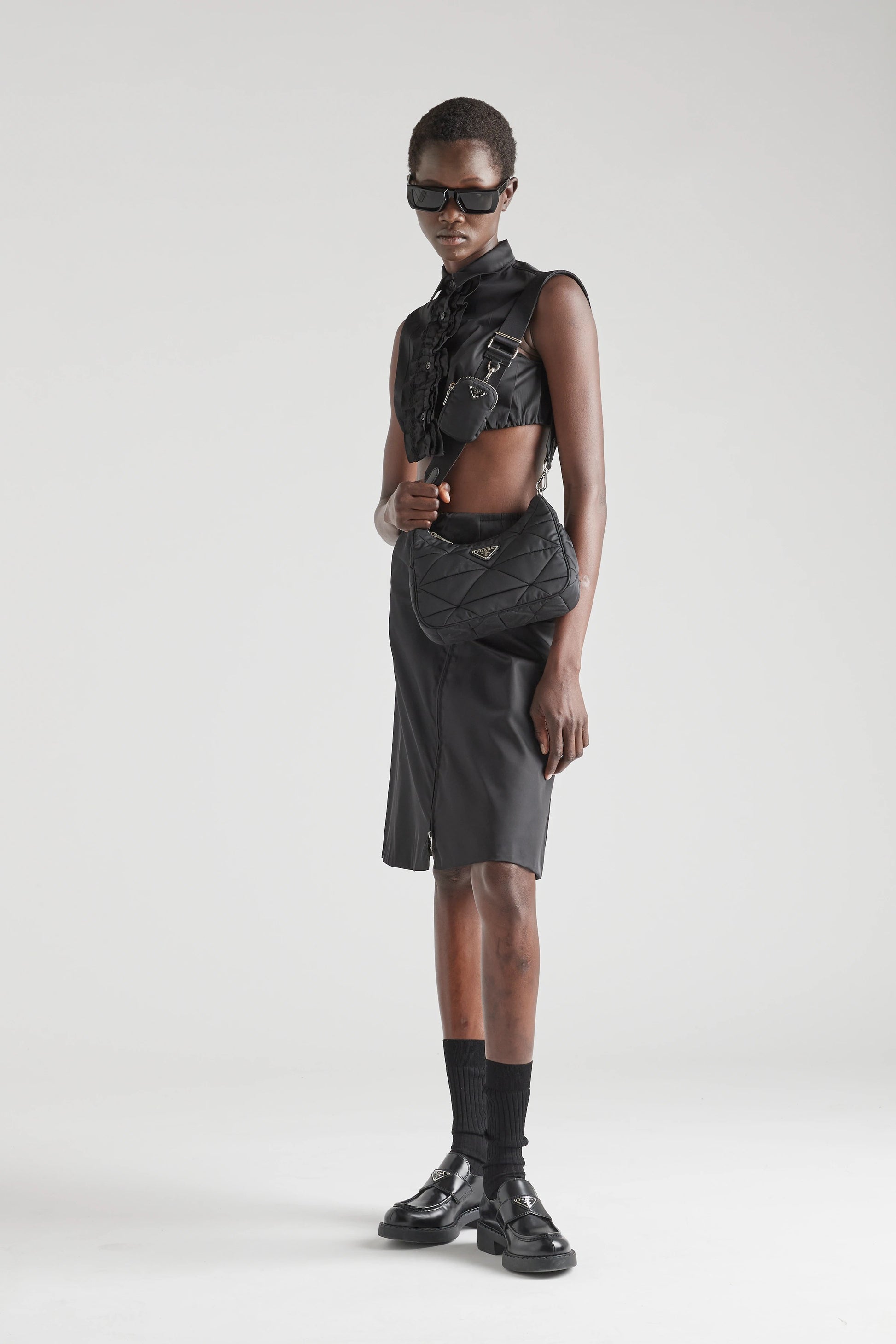 Padded Re-Nylon shoulder bag