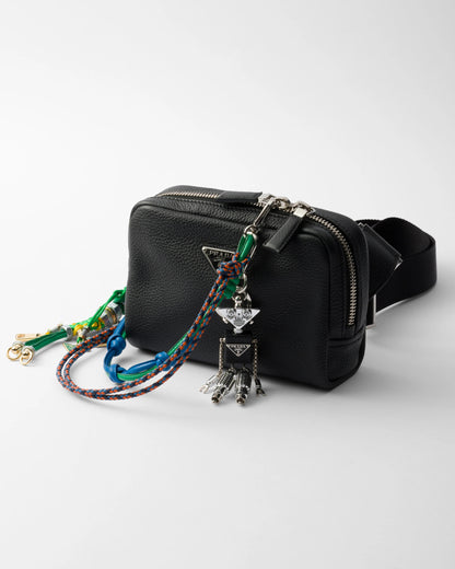 Robot Saffiano leather keychain charm
