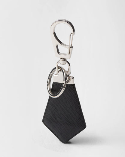 Saffiano leather keychain