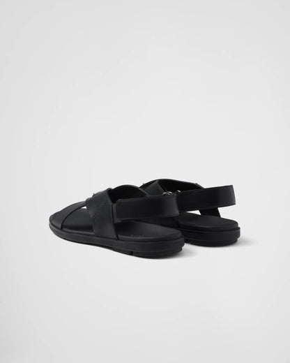 Crisscross leather sandals