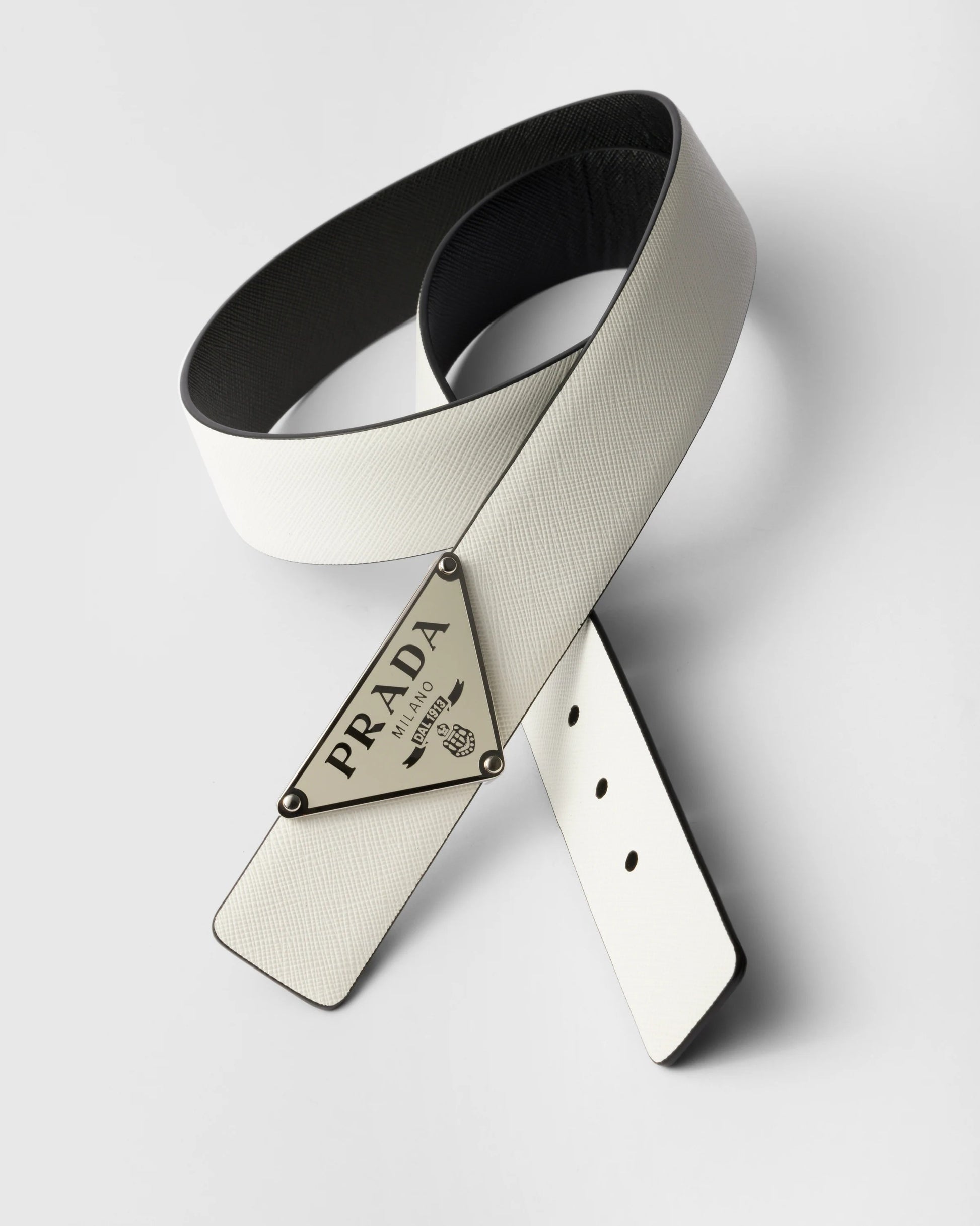 Reversible Saffiano leather belt strap