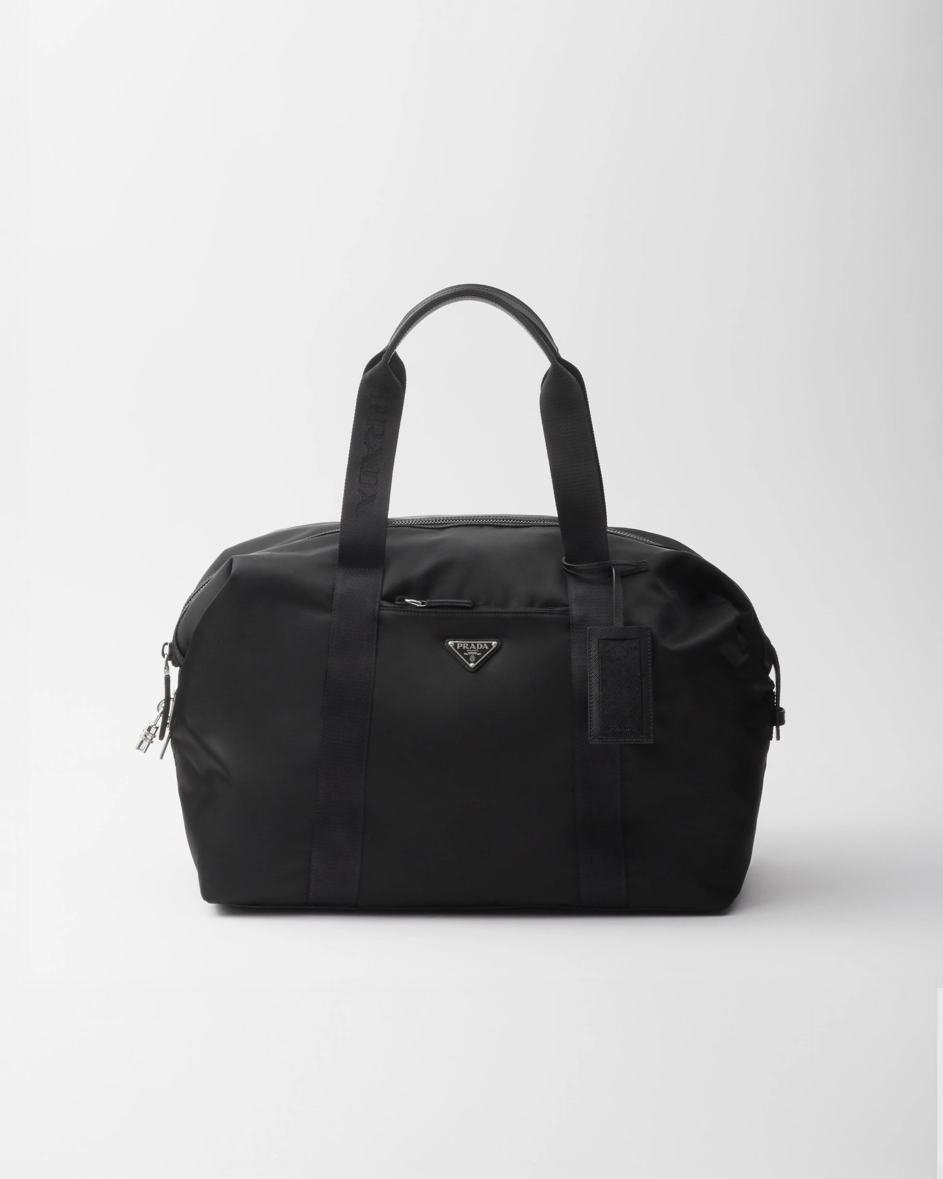 Re-Nylon and Saffiano leather duffle bag