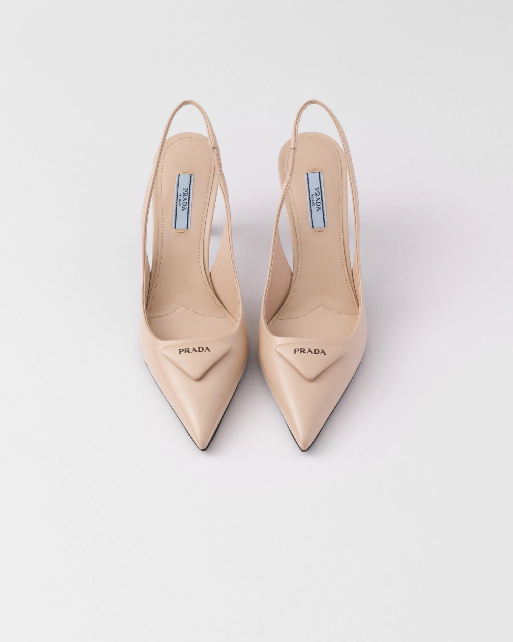 Brushed leather slingback pumps