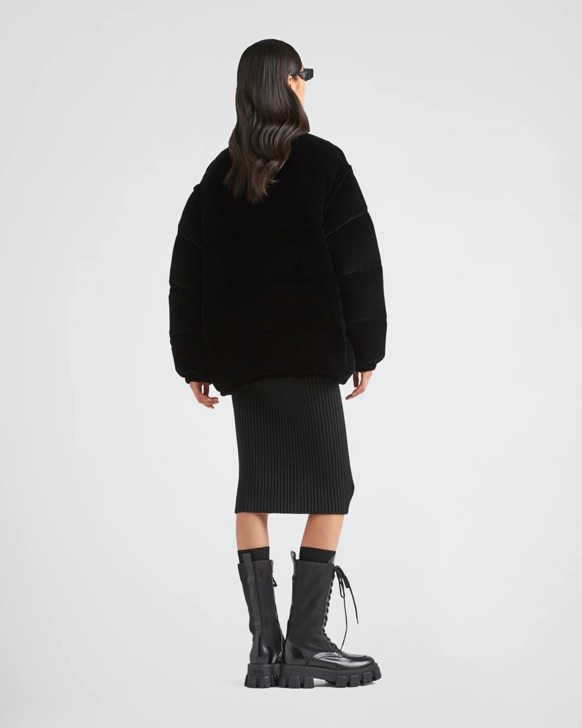 Convertible velvet down jacket