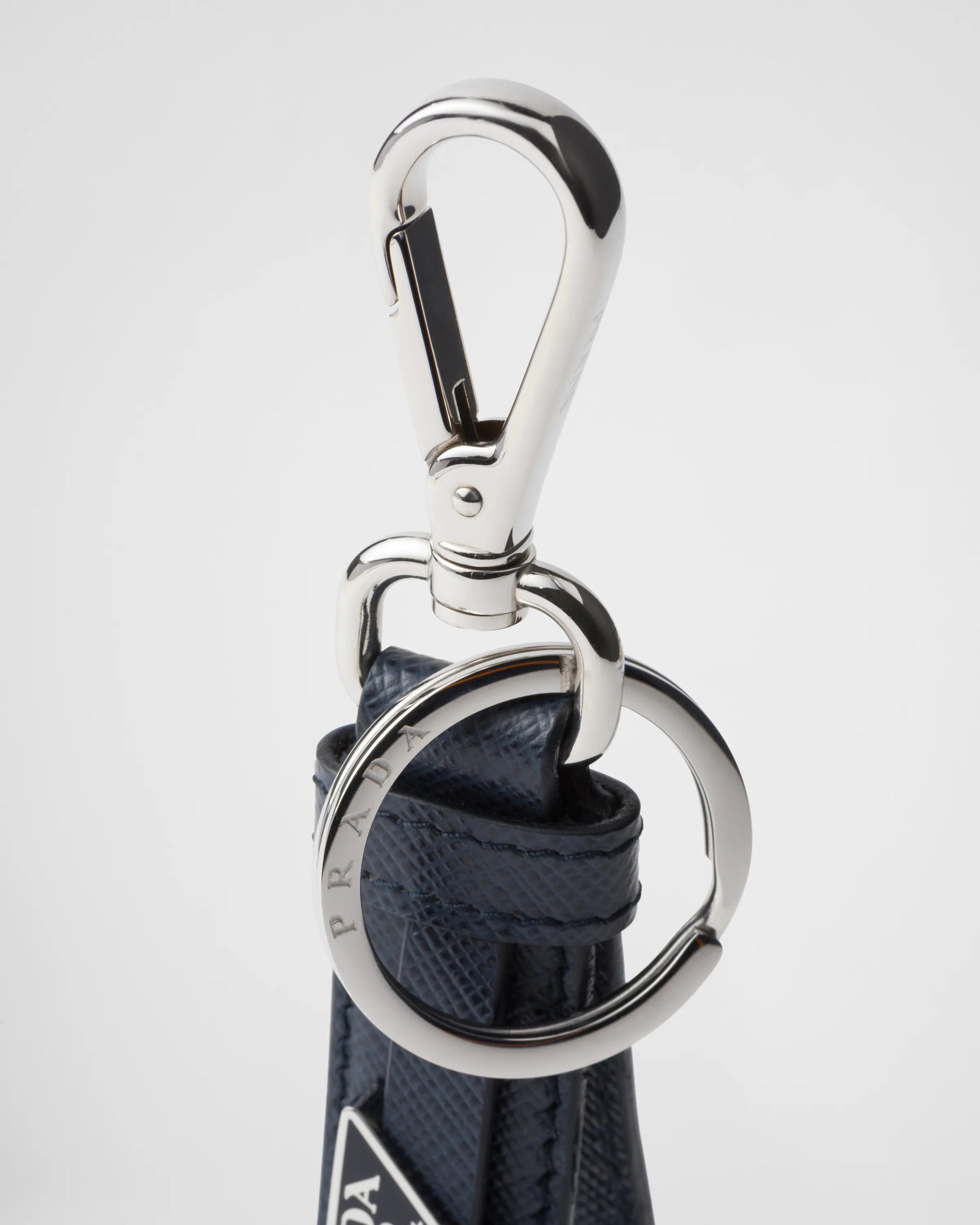 Saffiano leather keychain
