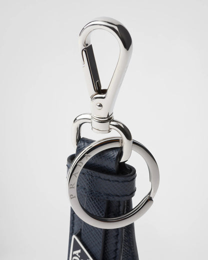 Saffiano leather keychain