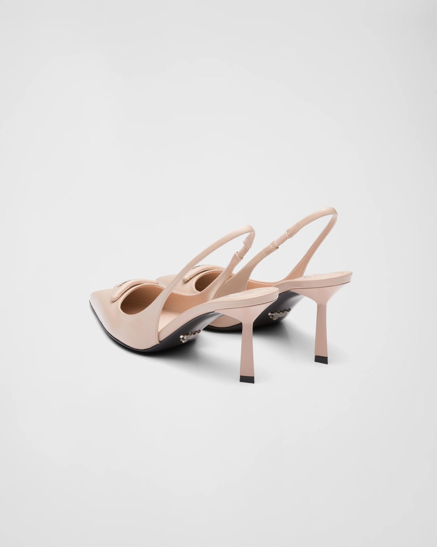 Brushed leather slingback pumps