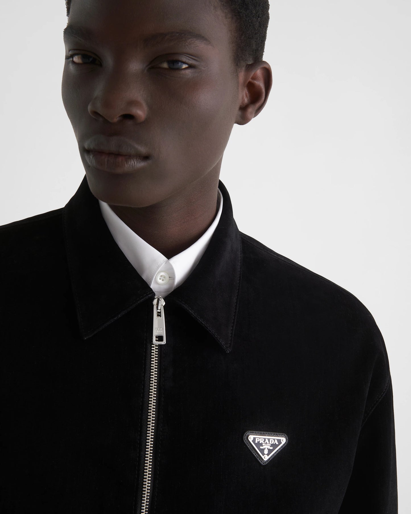 Cotton velvet blouson jacket