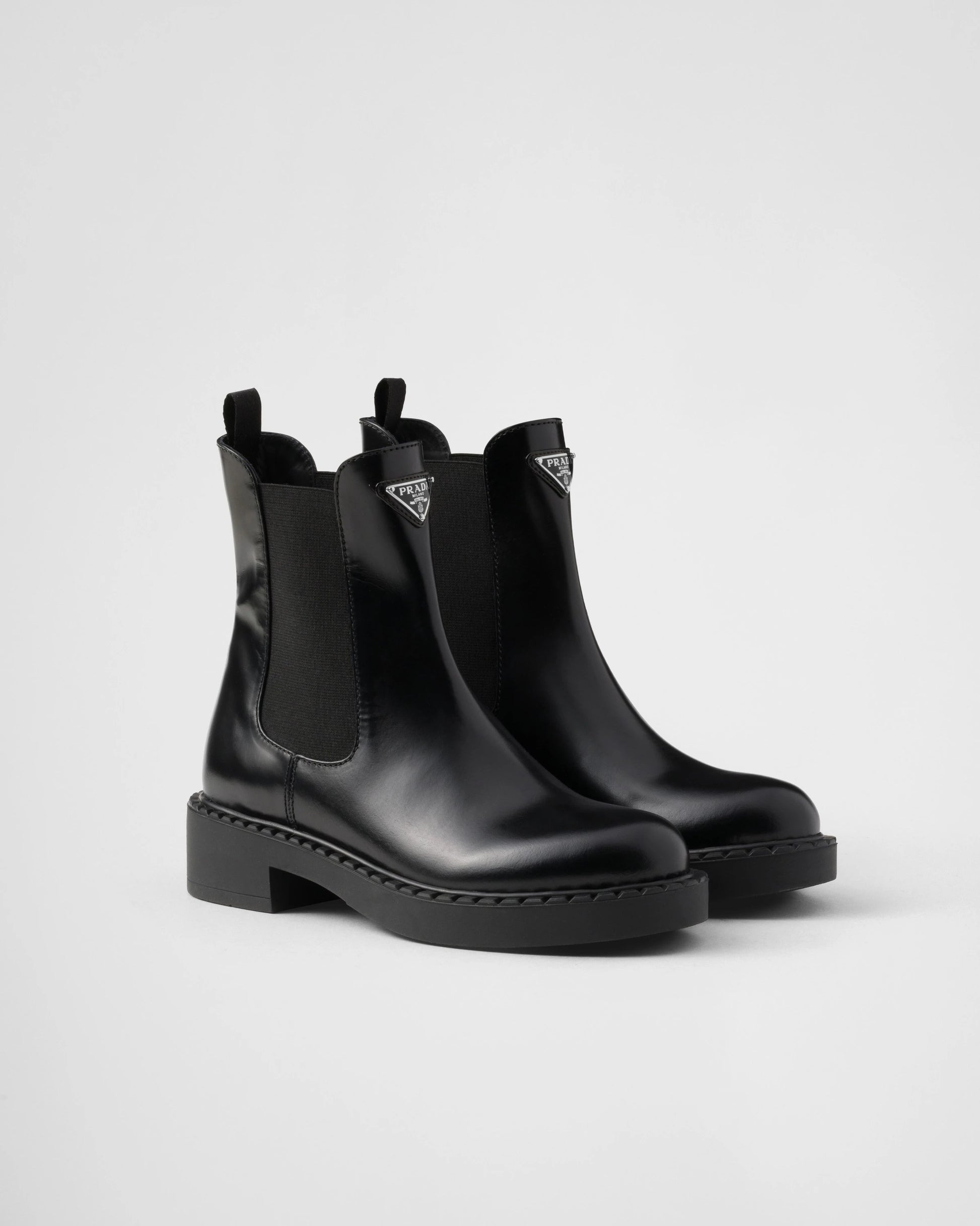 Chocolate brushed leather Chelsea booties