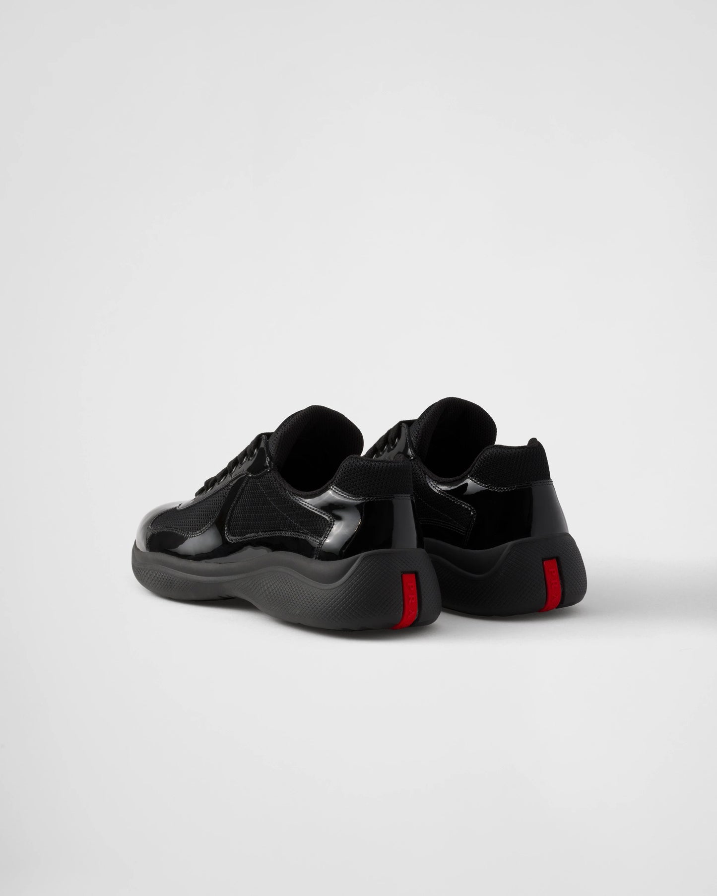 Patent leather and technical fabric Prada America's Cup sneakers