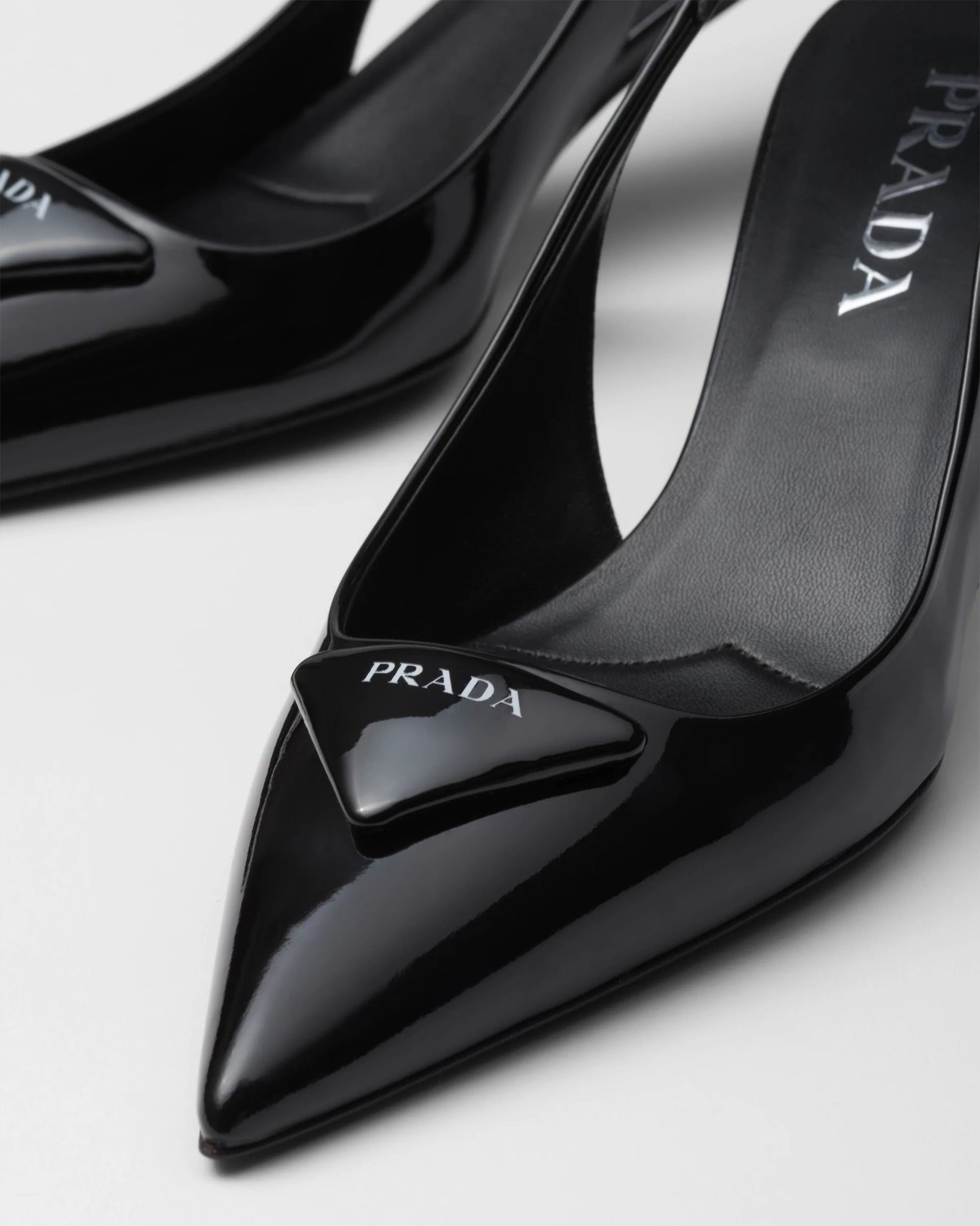 Patent leather slingback pumps
