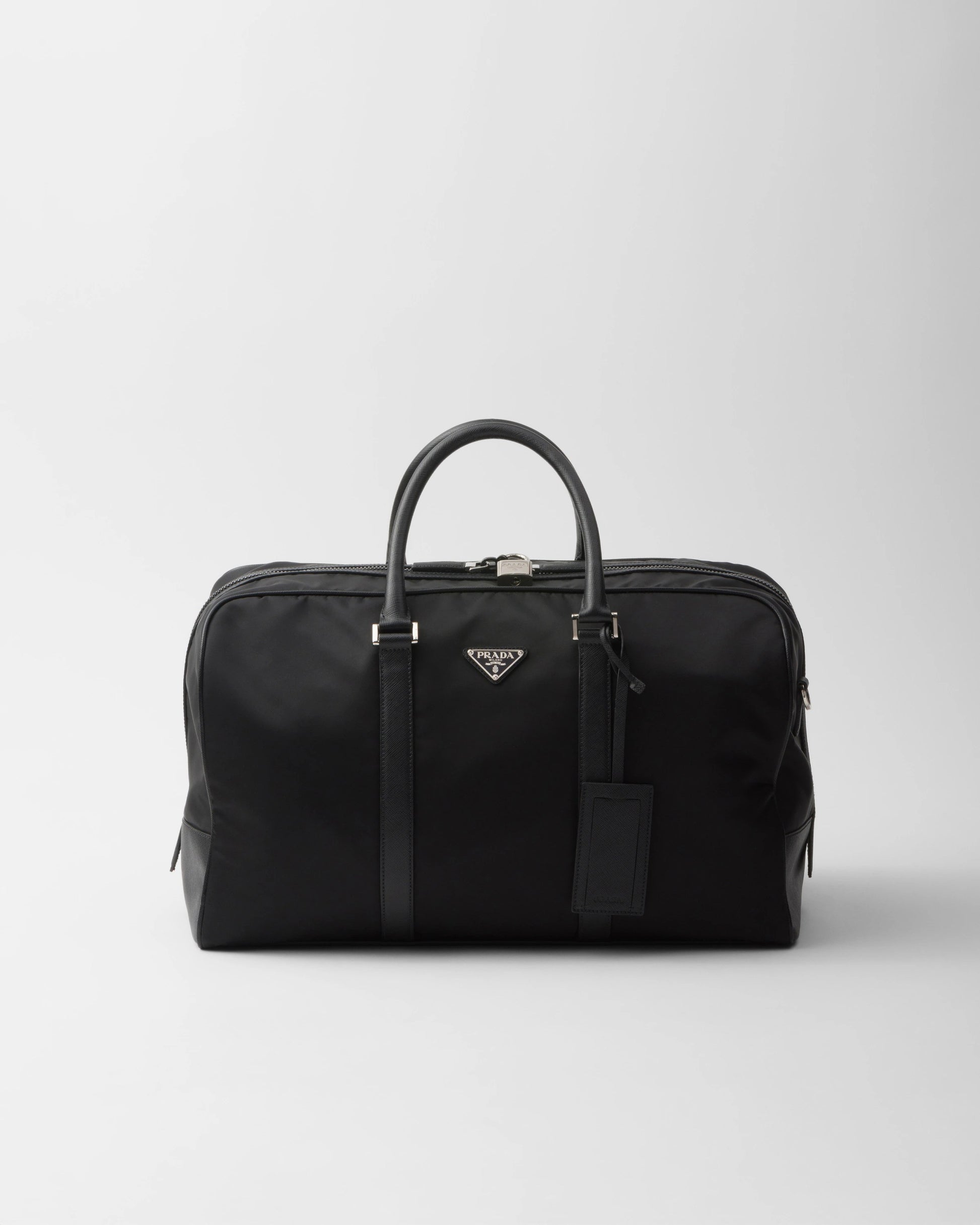 Re-Nylon and Saffiano leather duffel bag