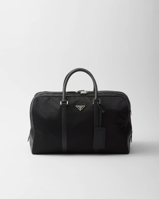 Re-Nylon and Saffiano leather duffel bag