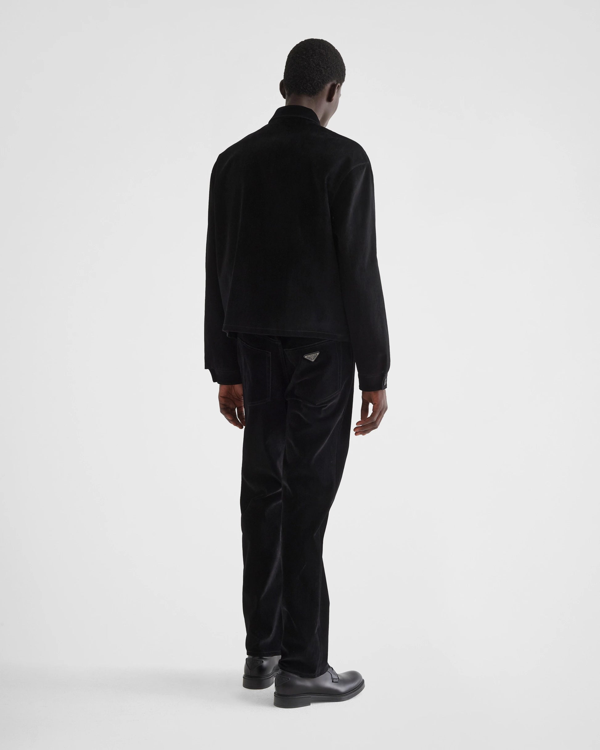 Cotton velvet blouson jacket