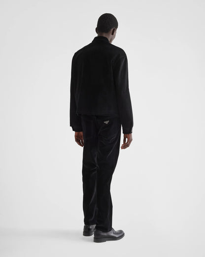 Cotton velvet blouson jacket