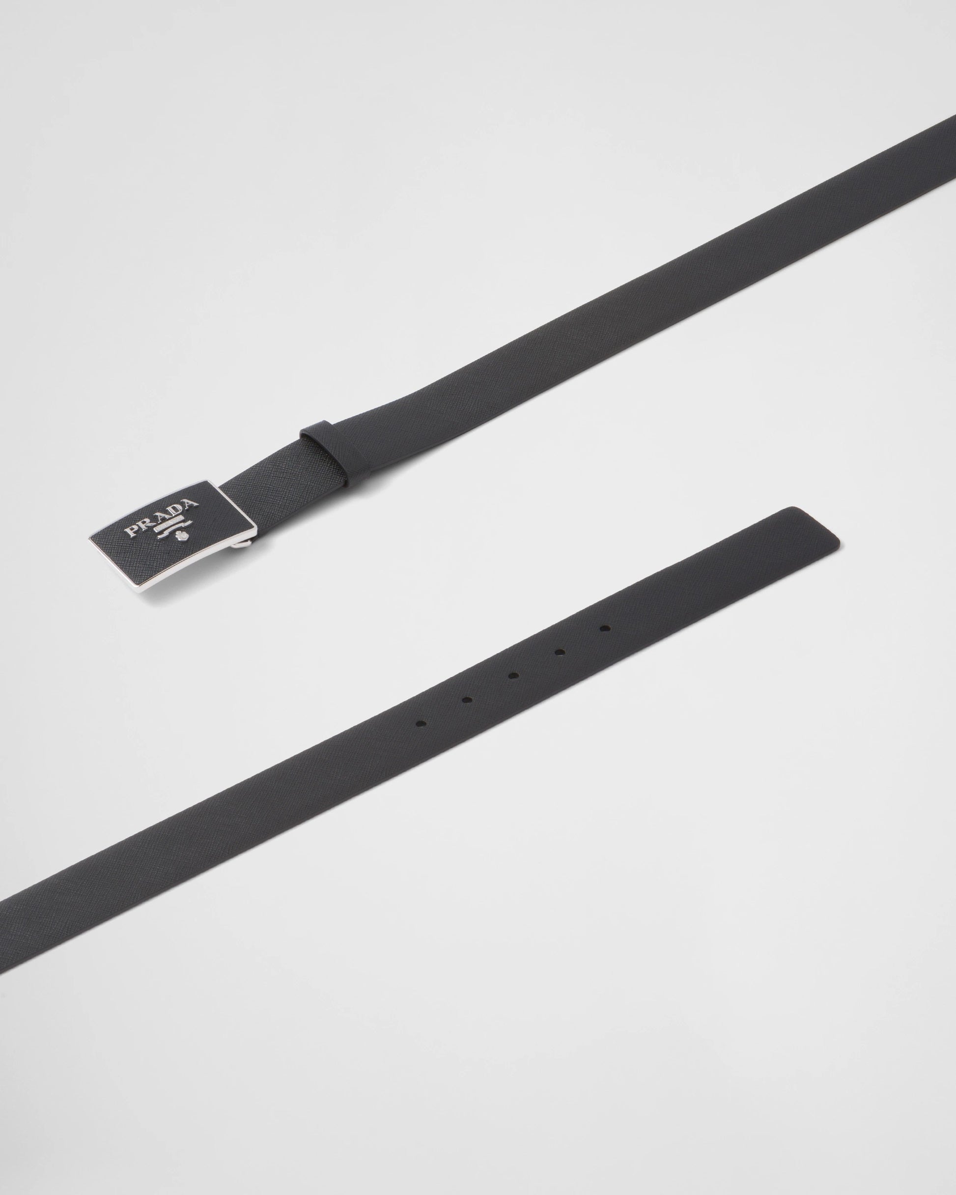Saffiano leather belt