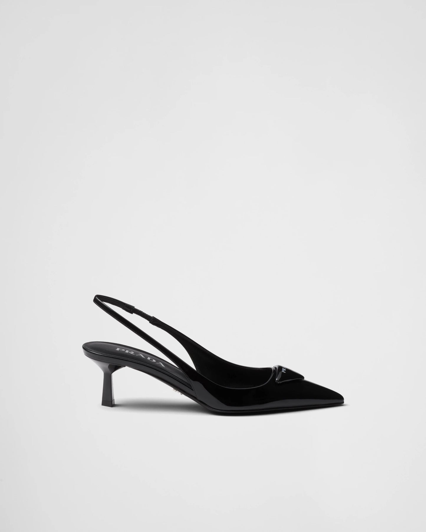 Patent leather slingback pumps