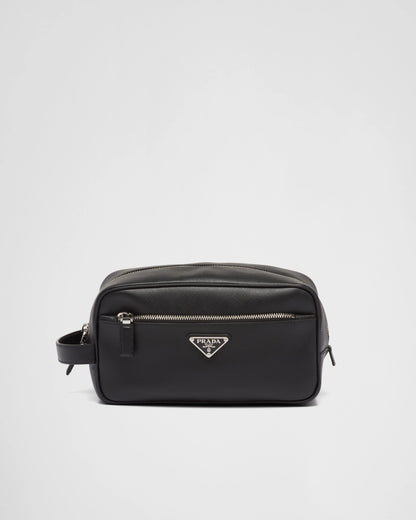 Saffiano leather travel pouch