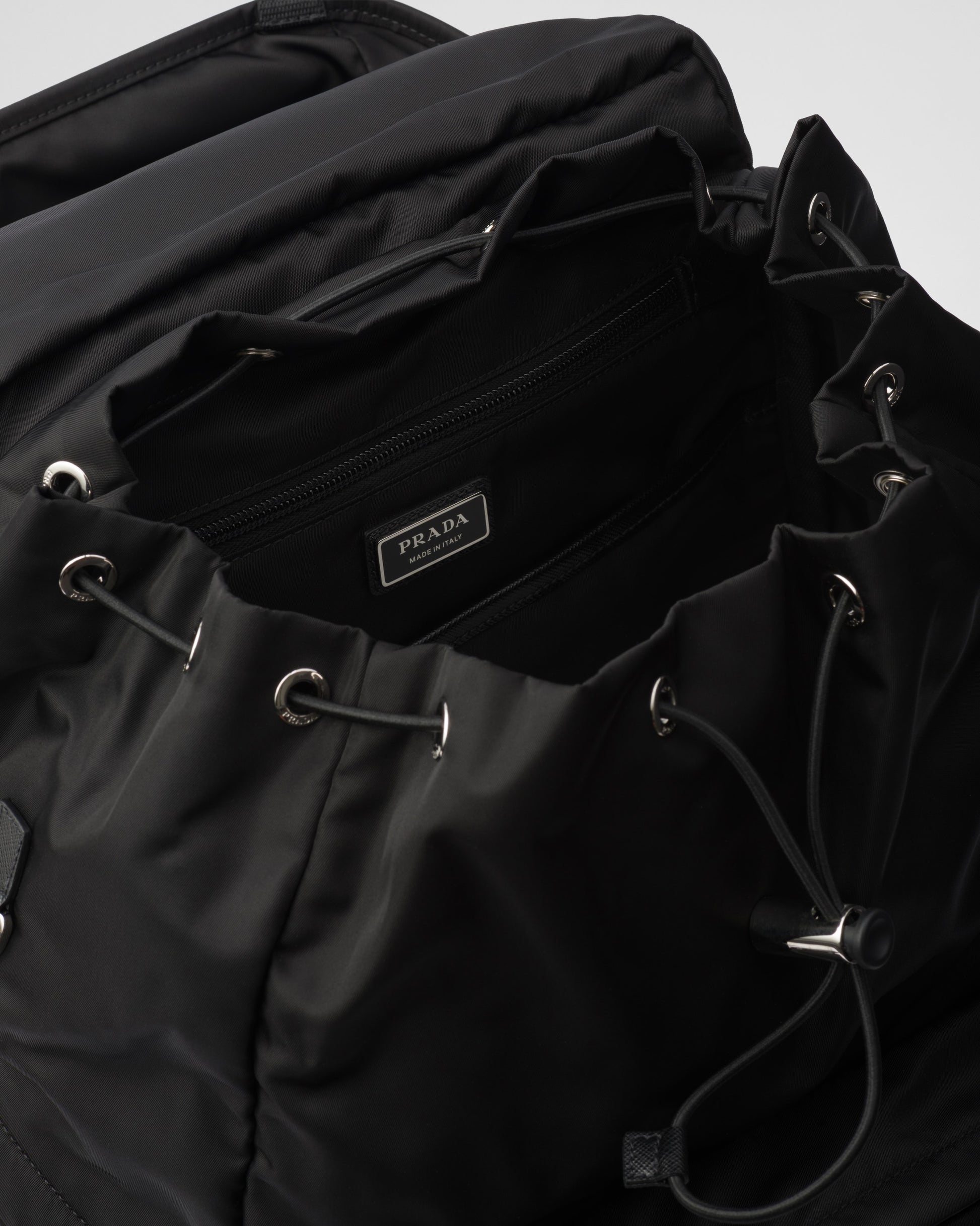 Re-Nylon and Saffiano leather backpack