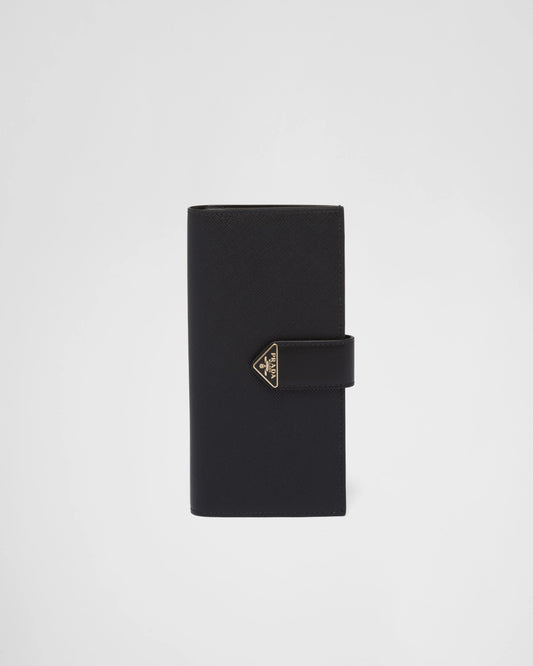 Large Saffiano and smooth leather wallet