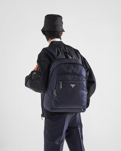 Re-Nylon and Saffiano leather backpack