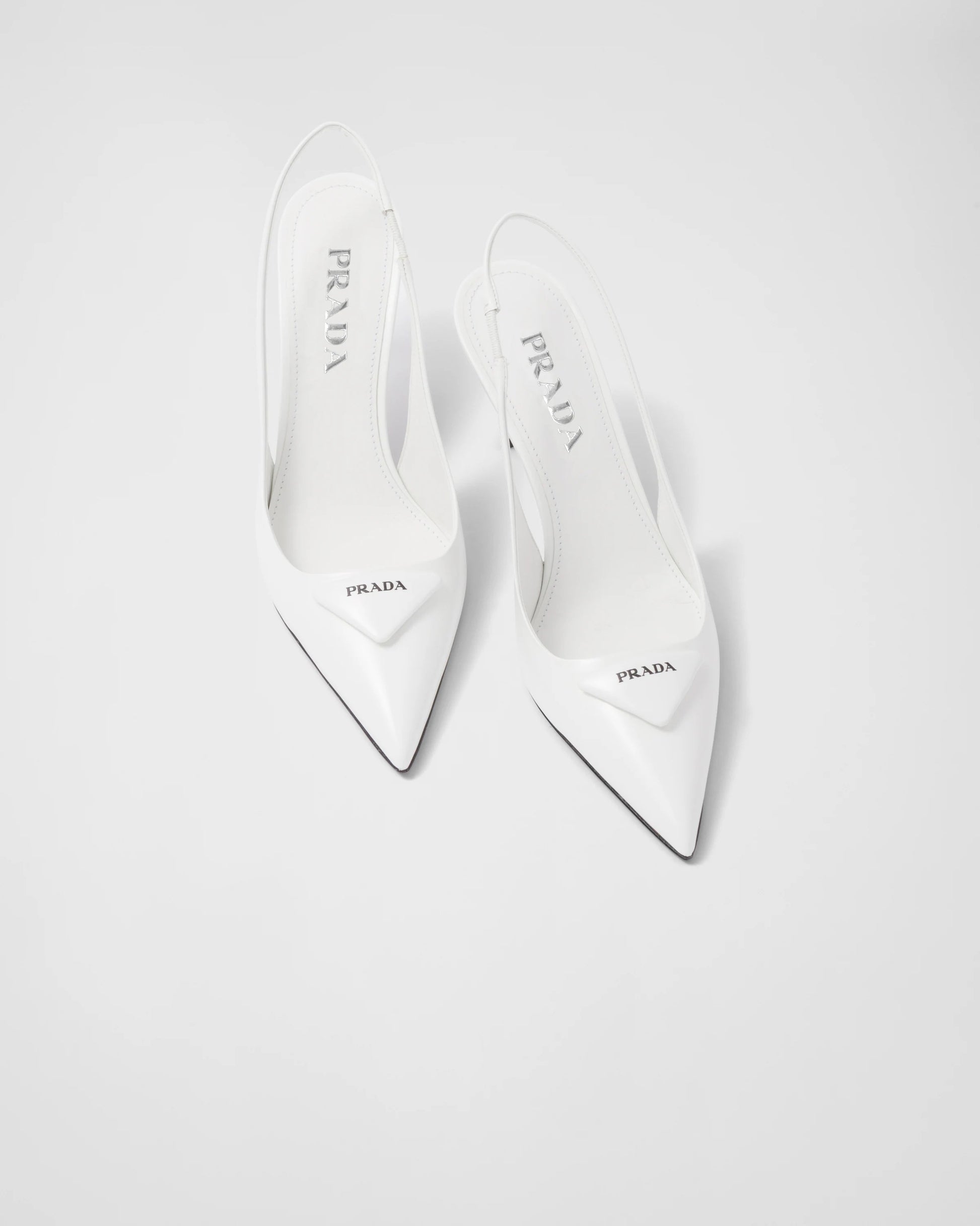 Brushed leather slingback pumps