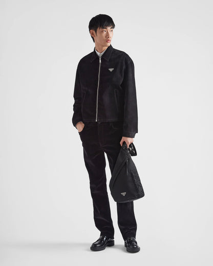 Re-Nylon and leather backpack