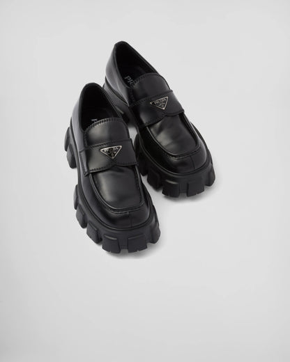 Monolith brushed leather loafers