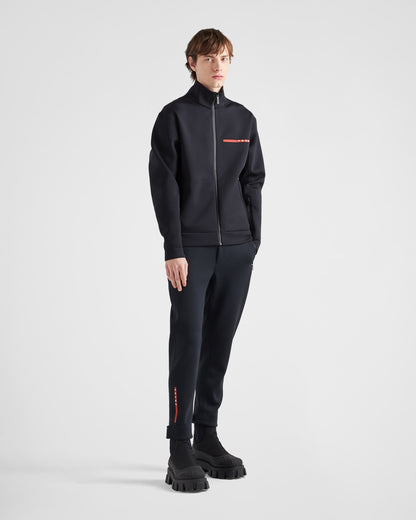 Recycled double jersey zip-up sweatshirt