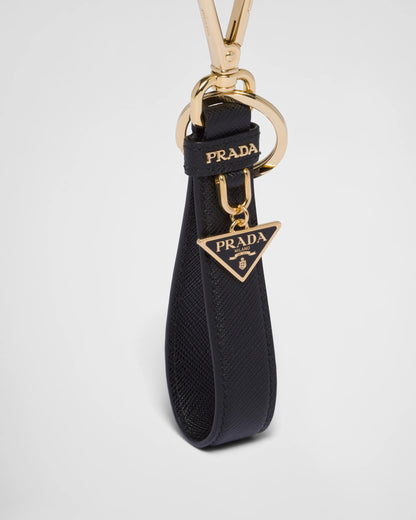 Saffiano leather keychain