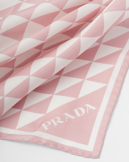 Printed silk twill scarf 55