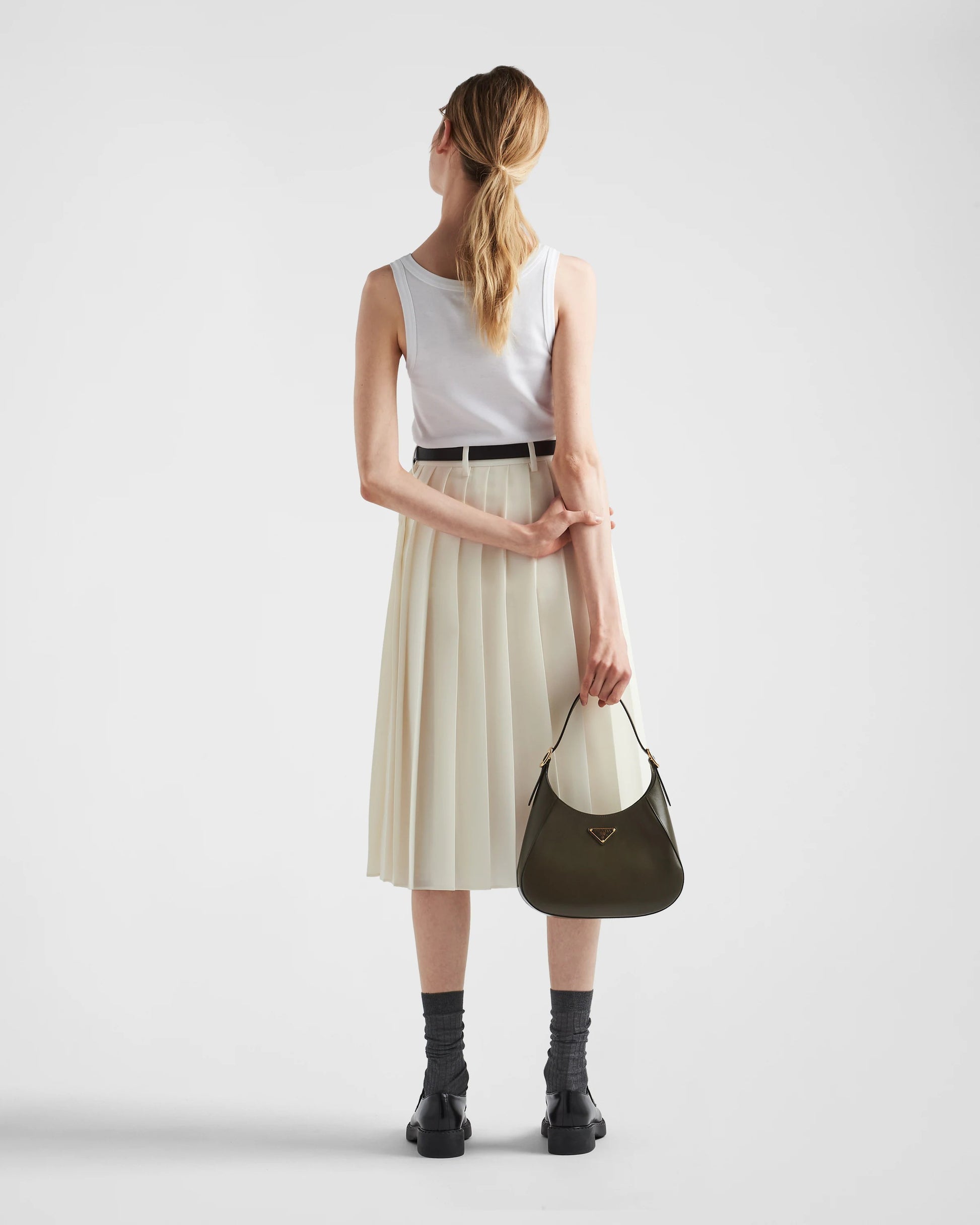Ribbed knit jersey tank top