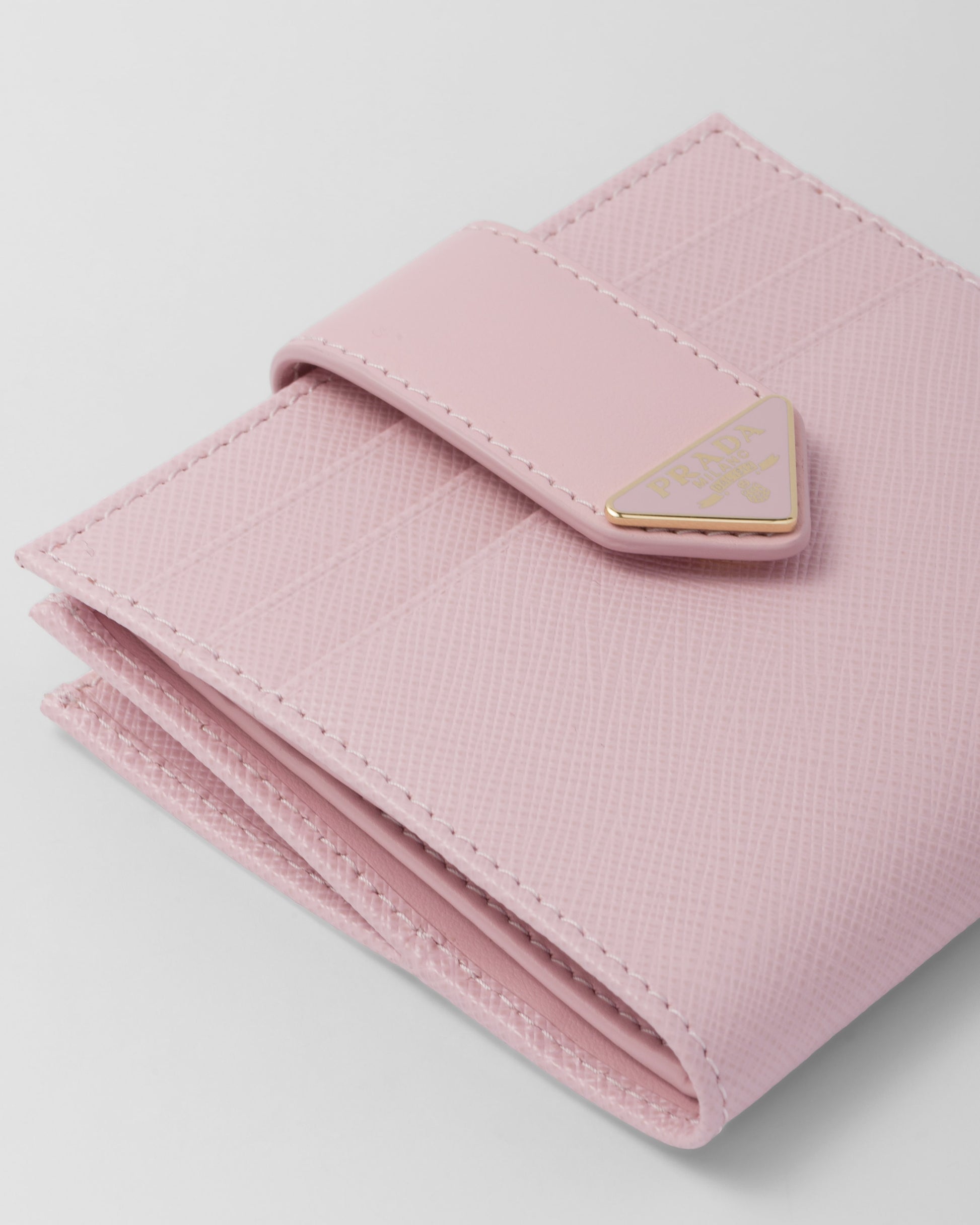 Small Saffiano and smooth leather wallet