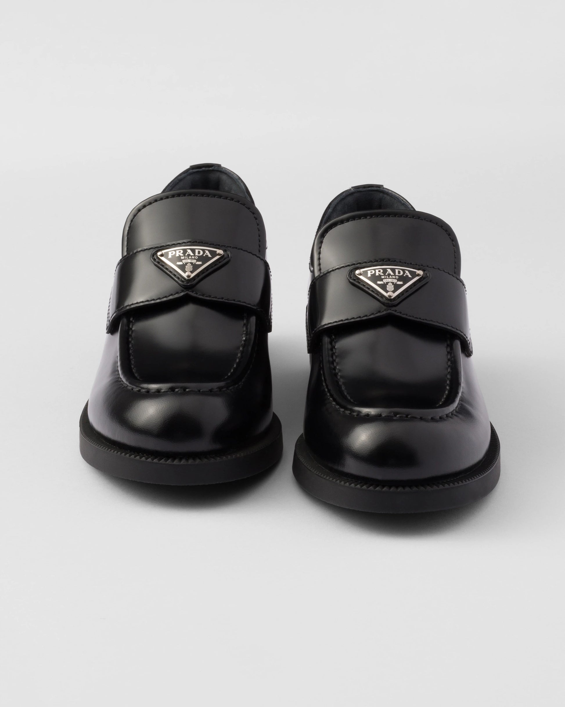 Brushed leather loafers
