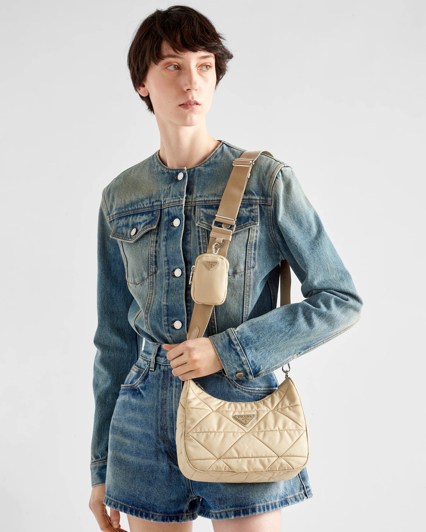 Padded Re-Nylon shoulder bag