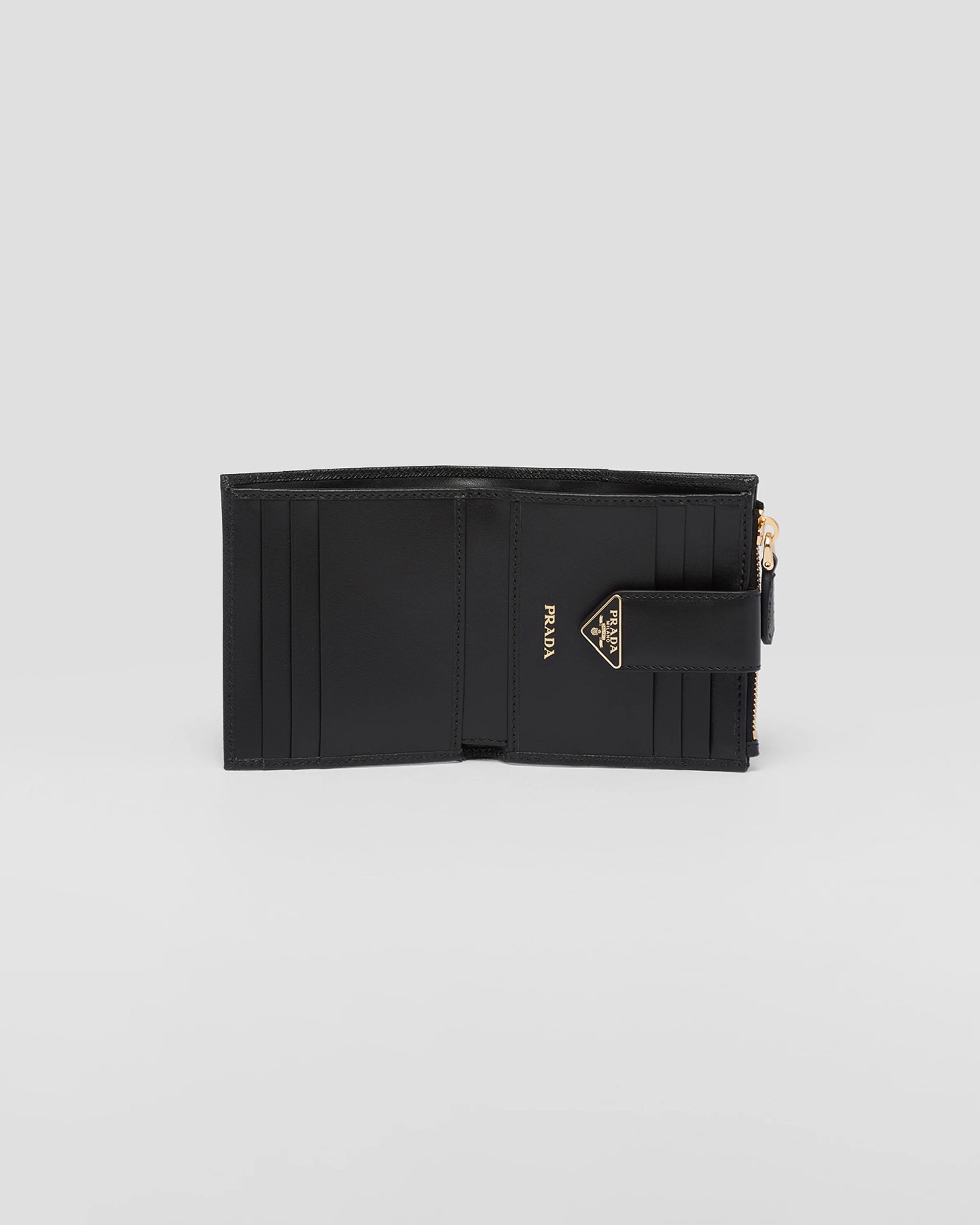 Small Saffiano and smooth leather wallet