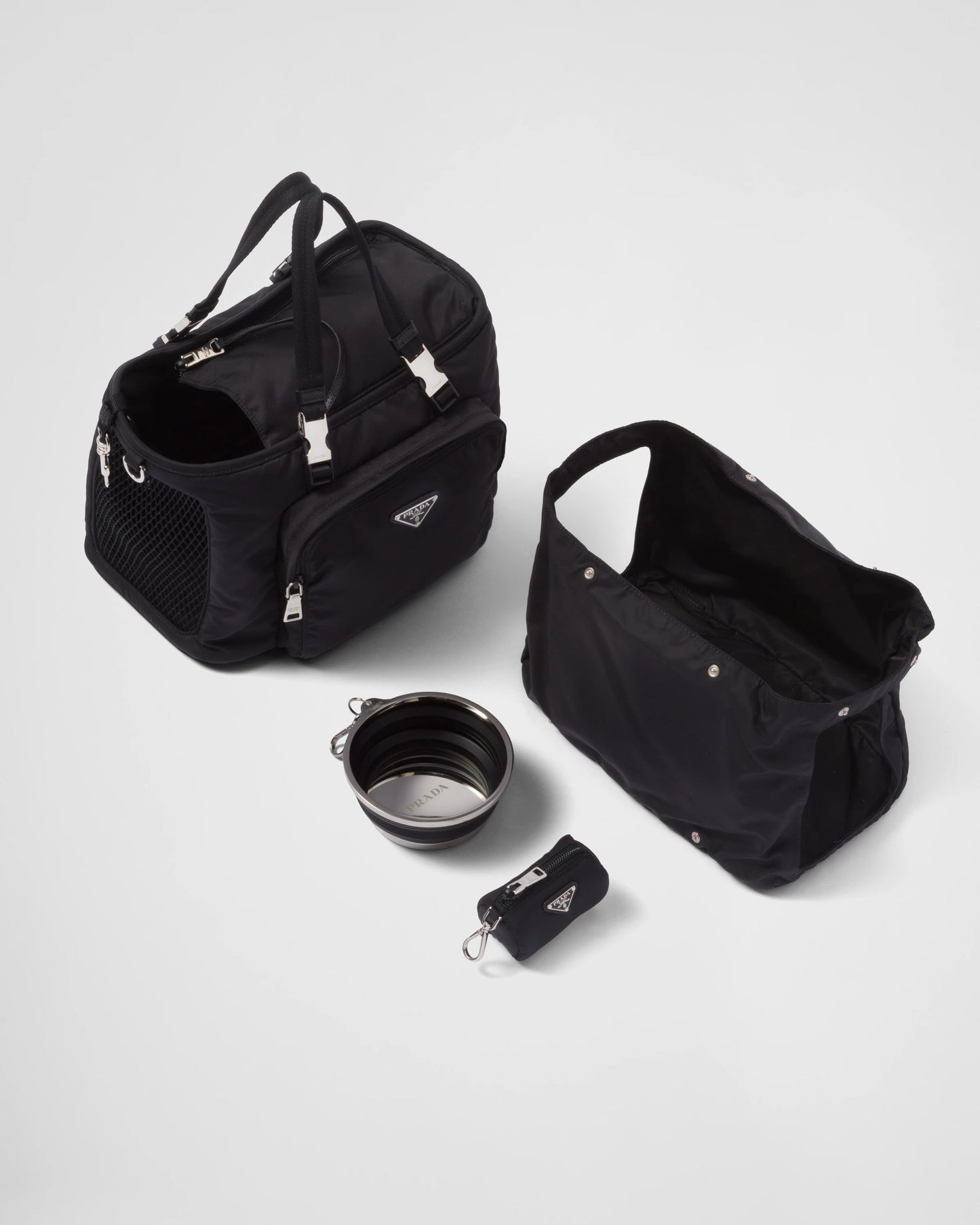 Re-Nylon and Saffiano leather pet bag