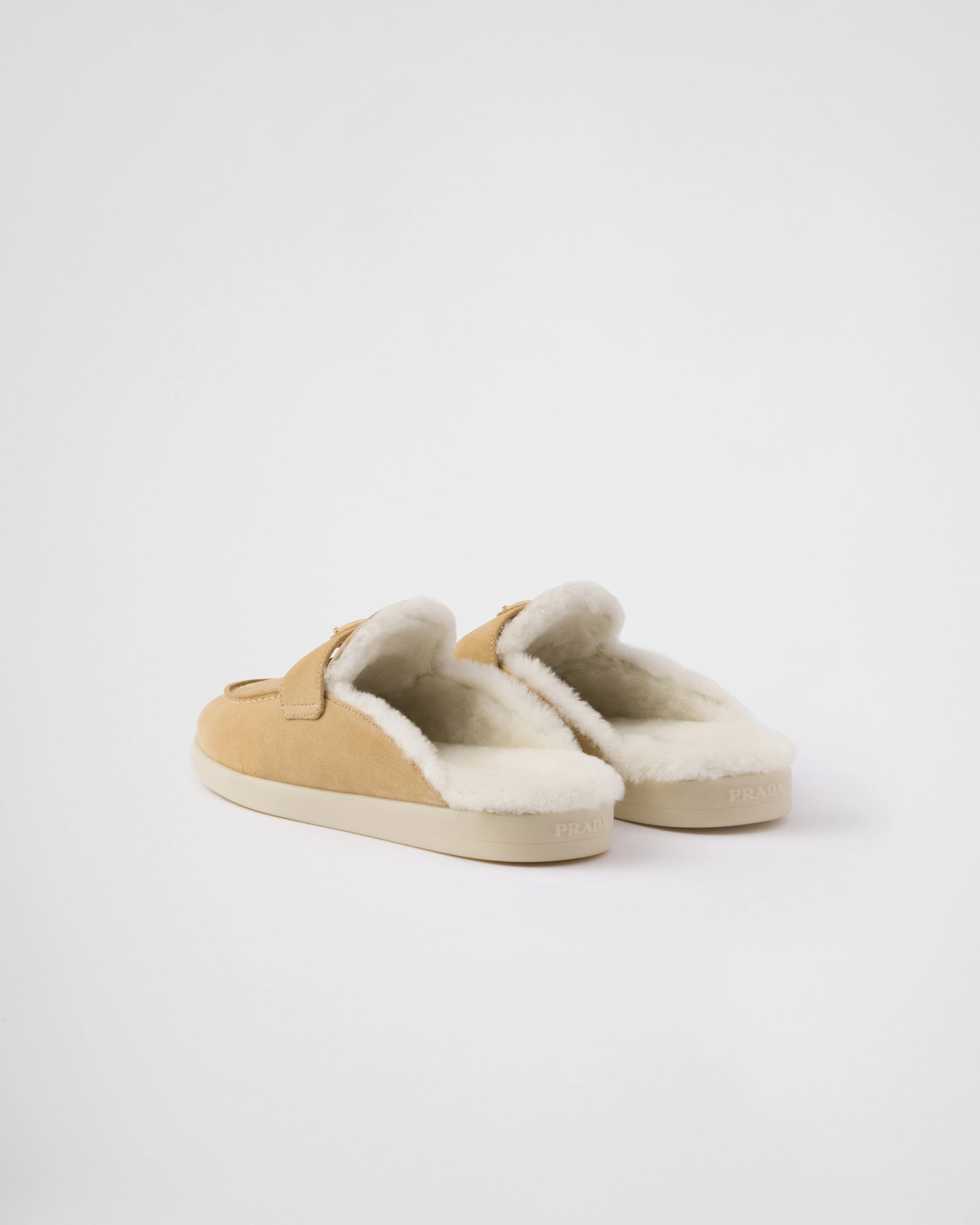 Suede and shearling slippers