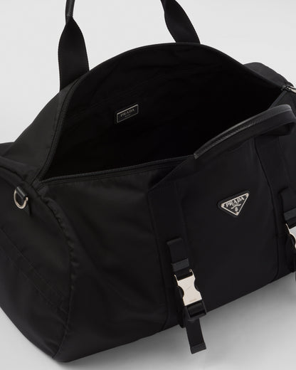Re-Nylon and Saffiano leather duffle bag