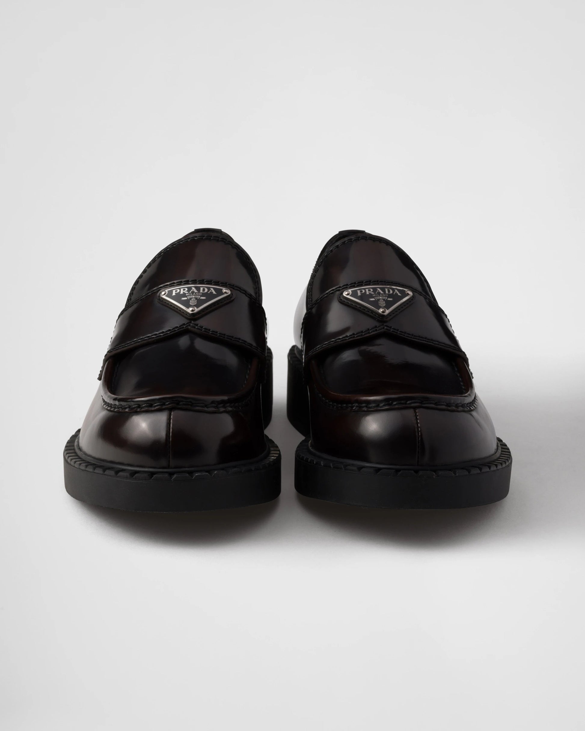 Chocolate brushed leather loafers