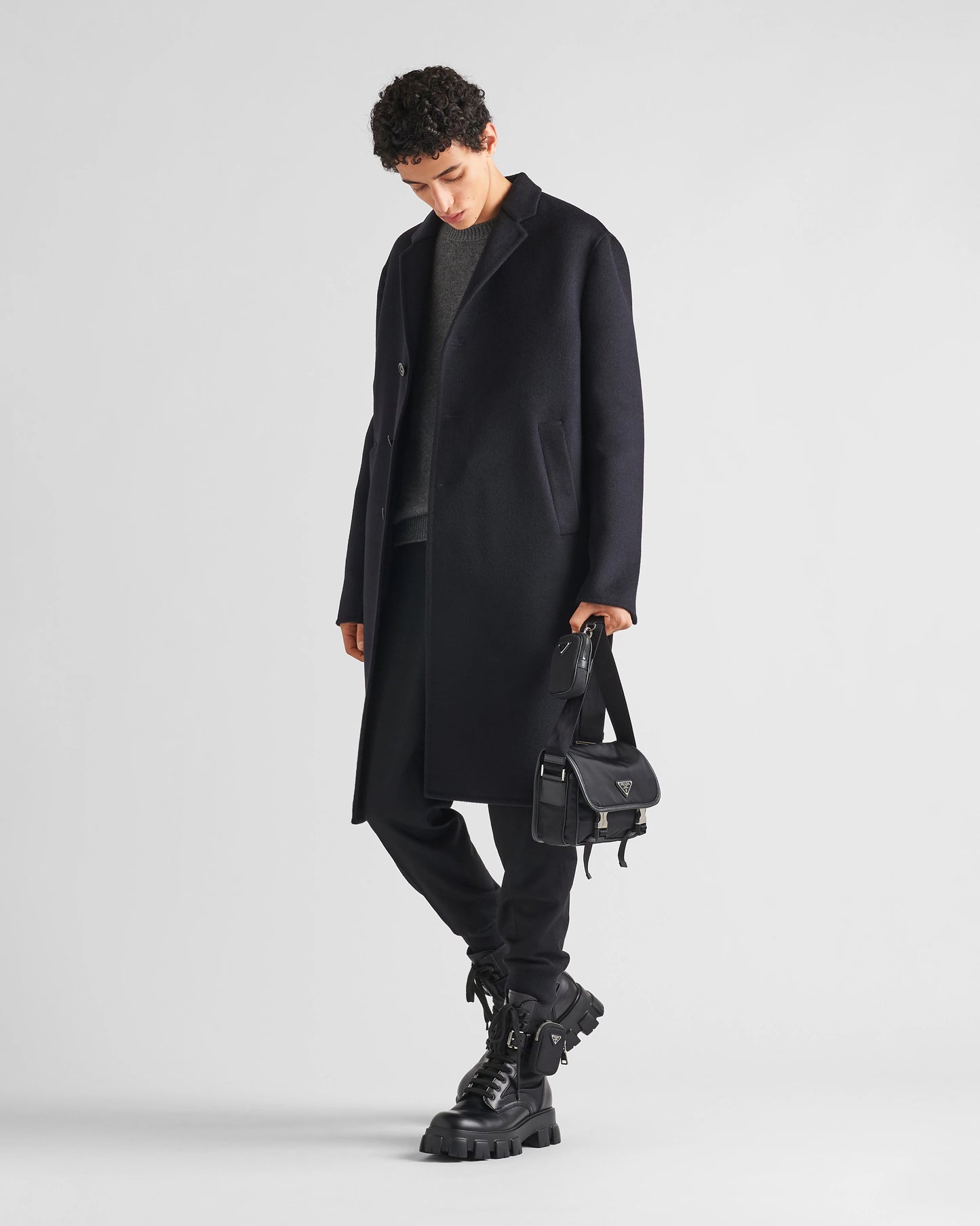 Re-Nylon and Saffiano leather shoulder bag