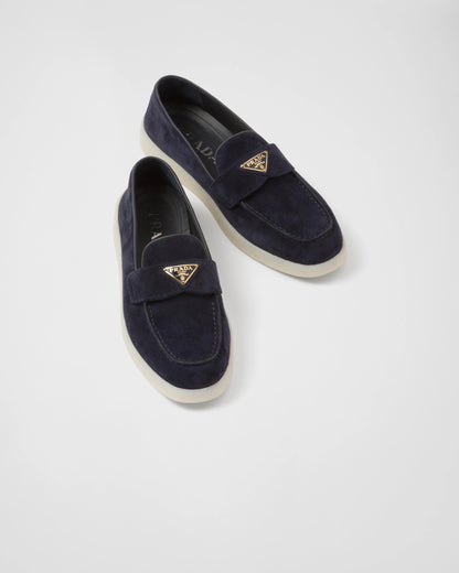Suede leather loafers