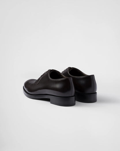 Brushed leather lace-up shoes