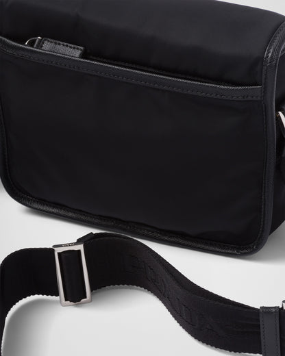 Re-Nylon and Saffiano leather shoulder bag